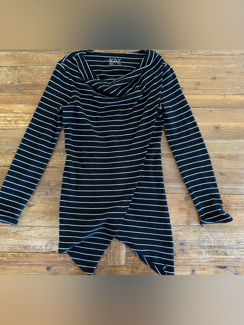 Marc New York Black & White Striped Top